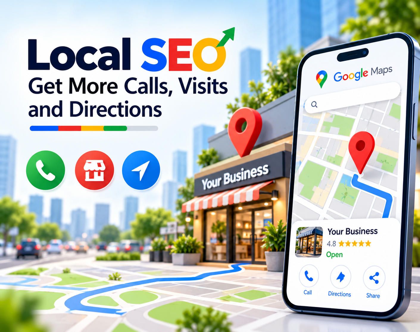 Local SEO Services to Get More Calls, Visits and Directions from Google Maps