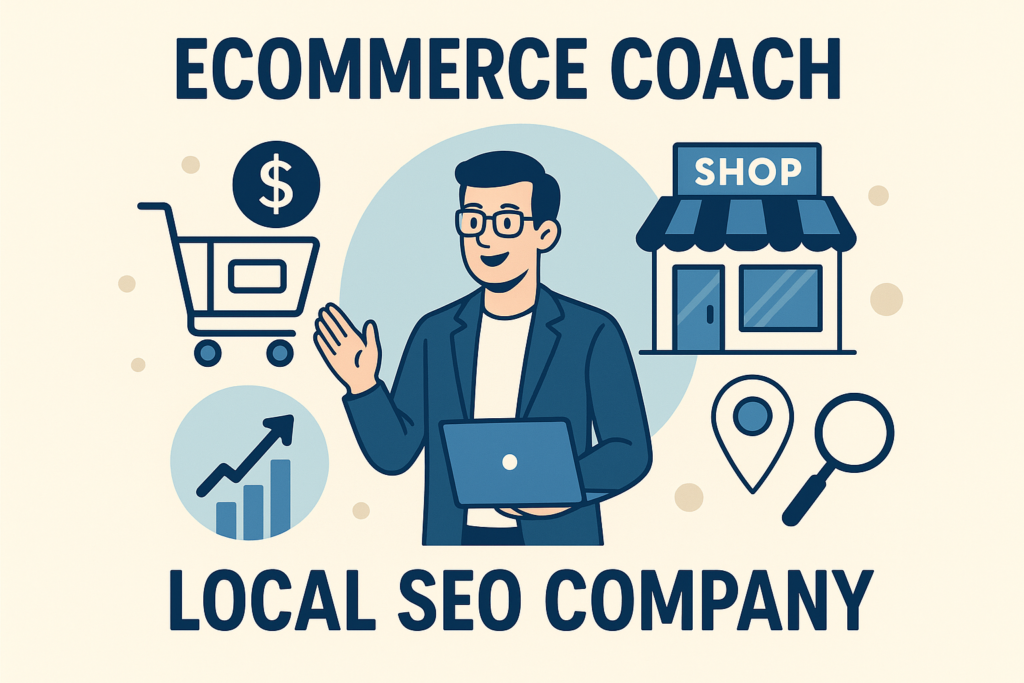 Ecommerce Coach image representing Local SEO Company services for ecommerce businesses, including online store SEO, Google Maps ranking, and revenue-focused digital marketing
